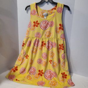Size Large-Jasmine Rose Sleeveless Terry Cloth Floral Dress-Yellow-Pockets-Beach